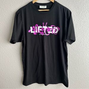 Lifted Anchors Los Angeles black short sleeve 100% cotton graphic‎ t-shirt